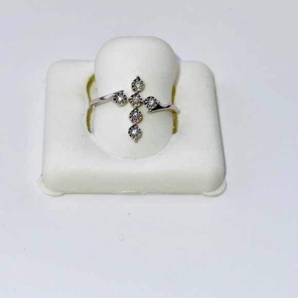 BEAUTIFUL GIFT! HUGE SALE REAL DIAMOND Cross Ring - Picture 10 of 11